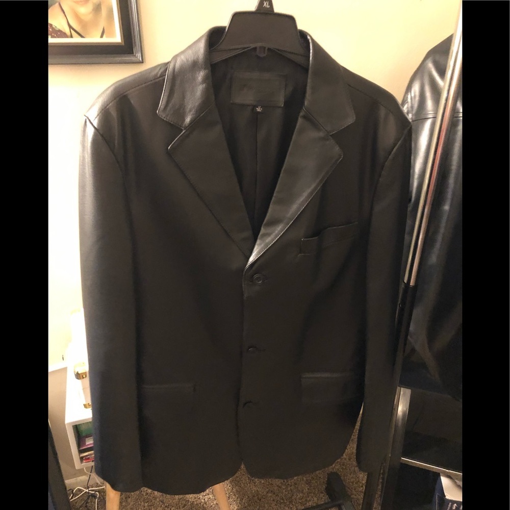 Croft & borrow Men’s tuxedo leather jacket